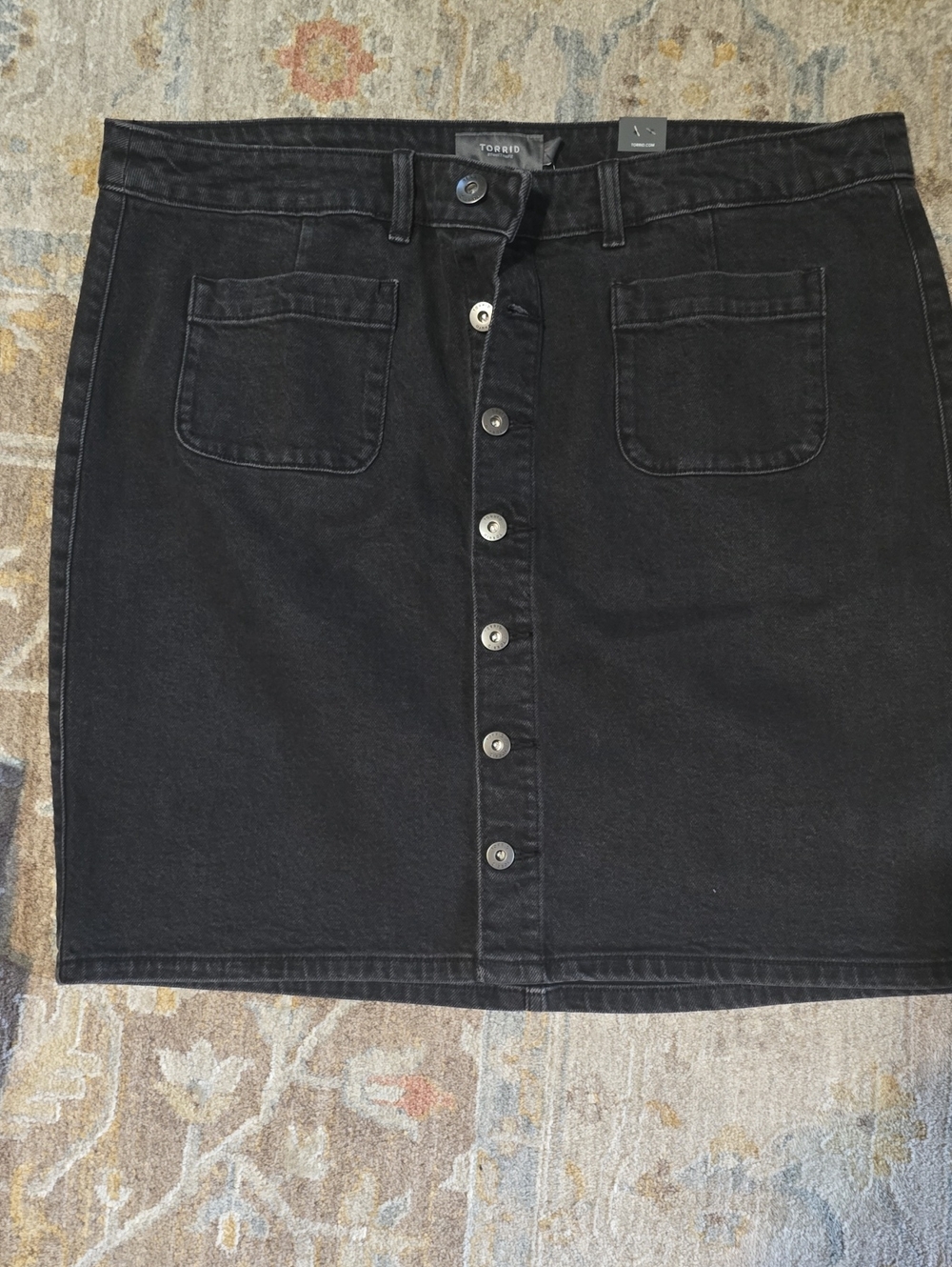 torrid Black Button-Front Mini Skirt